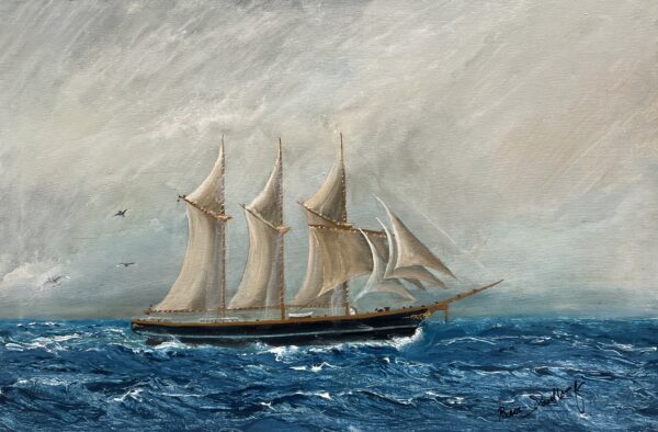 Schooner - a painting by European school (XX)