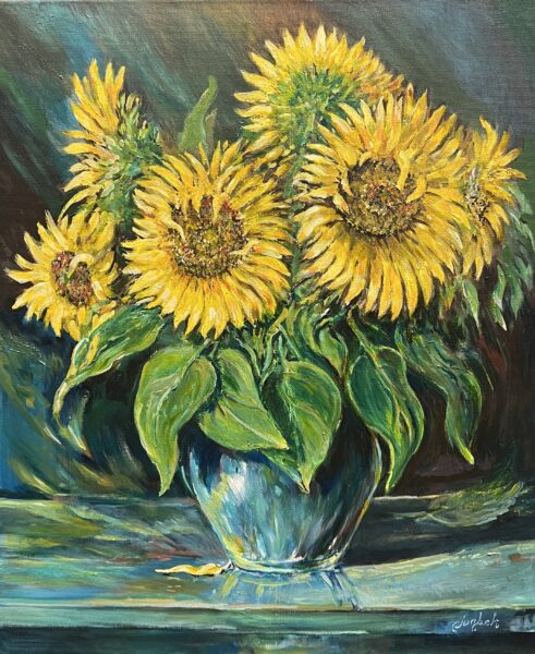 Sunflowers - a painting by Andrzej Dąbek