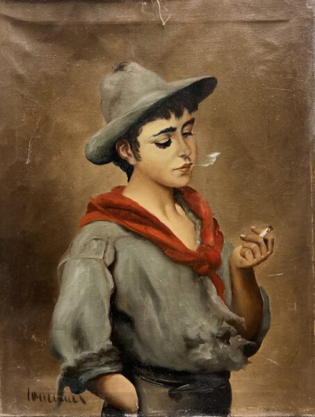 The Young Smoker - a painting by European school (XX)