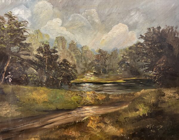 Woodland Stream - a painting by European school (XX)
