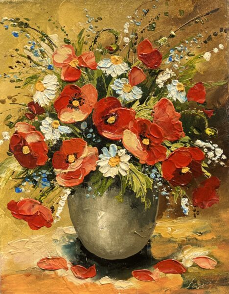 Poppies and Daisies - a painting by Tadeusz Wojtkowski