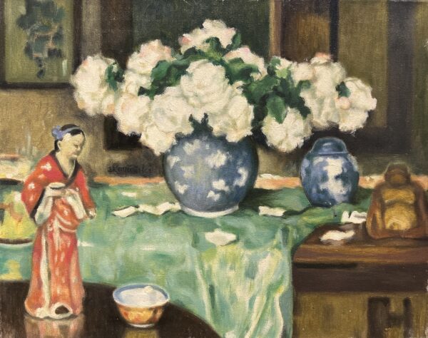 Peonies and Porcelain - a painting by Dorota Zgałówna