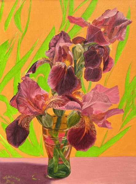 Iris on Tangerine - a painting by European school (XX)