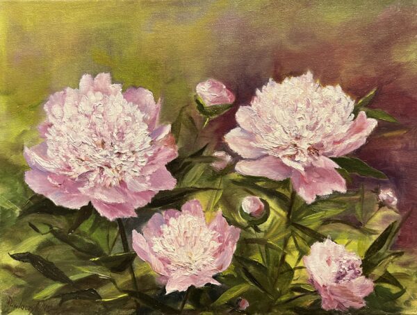 Peonies at Dusk - a painting by European school (XX)