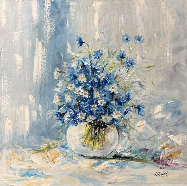 Cornflower Silence - a painting by Ryszard Węglarz