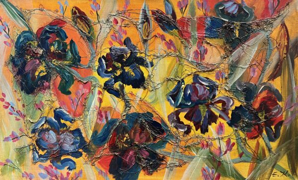 Tangled Irises - a painting by Elżbieta Karaś
