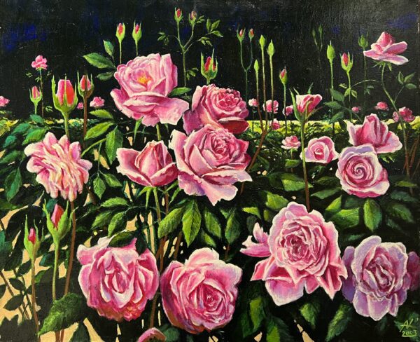 Nocturne in Bloom - a painting by Artur Kotaś