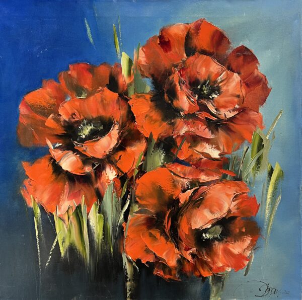 Crimson Echoes - a painting by Danuta Mazurkiewicz