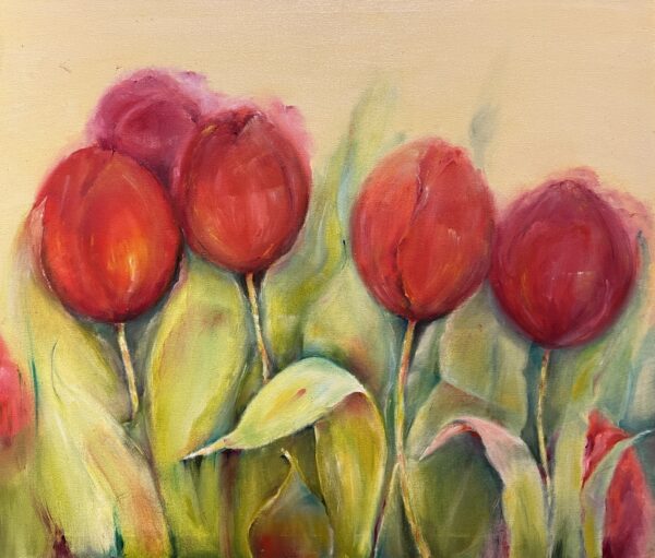 Red Tulips - a painting by Grażyna Oleksy-Duda