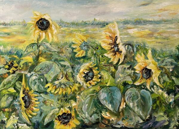 Windswept Field - a painting by Ryszard Węglarz