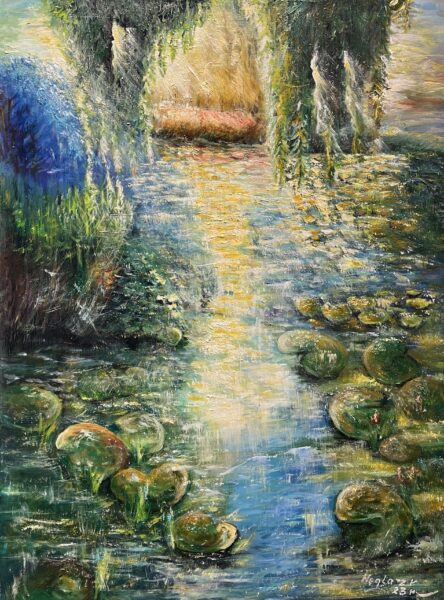 Reflections Through the Willows - a painting by Ryszard Węglarz