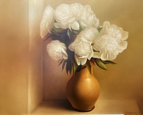 White Peonies - a painting by Piotr Topolski