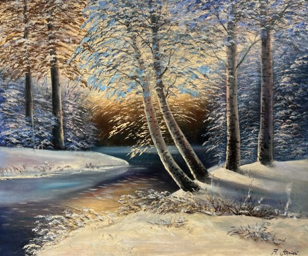 Winter Serenity - a painting by Ryszard Stępień