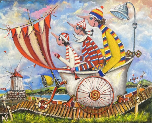Oh, those family trips - a painting by Artur Płachta
