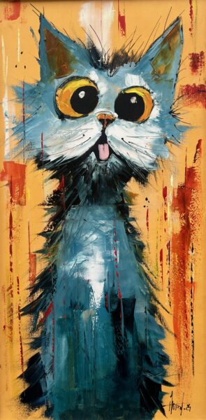Cat - a painting by Alfred Anioł
