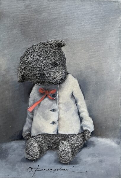 Teddy bear - a painting by Oksana Parashchak