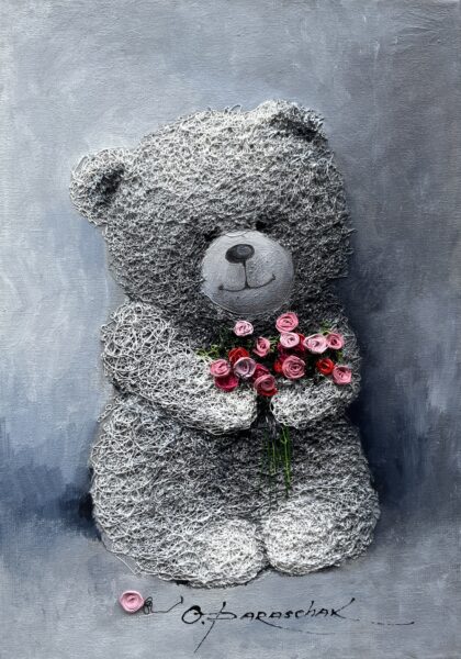 Teddy bear - a painting by Oksana Parashchak